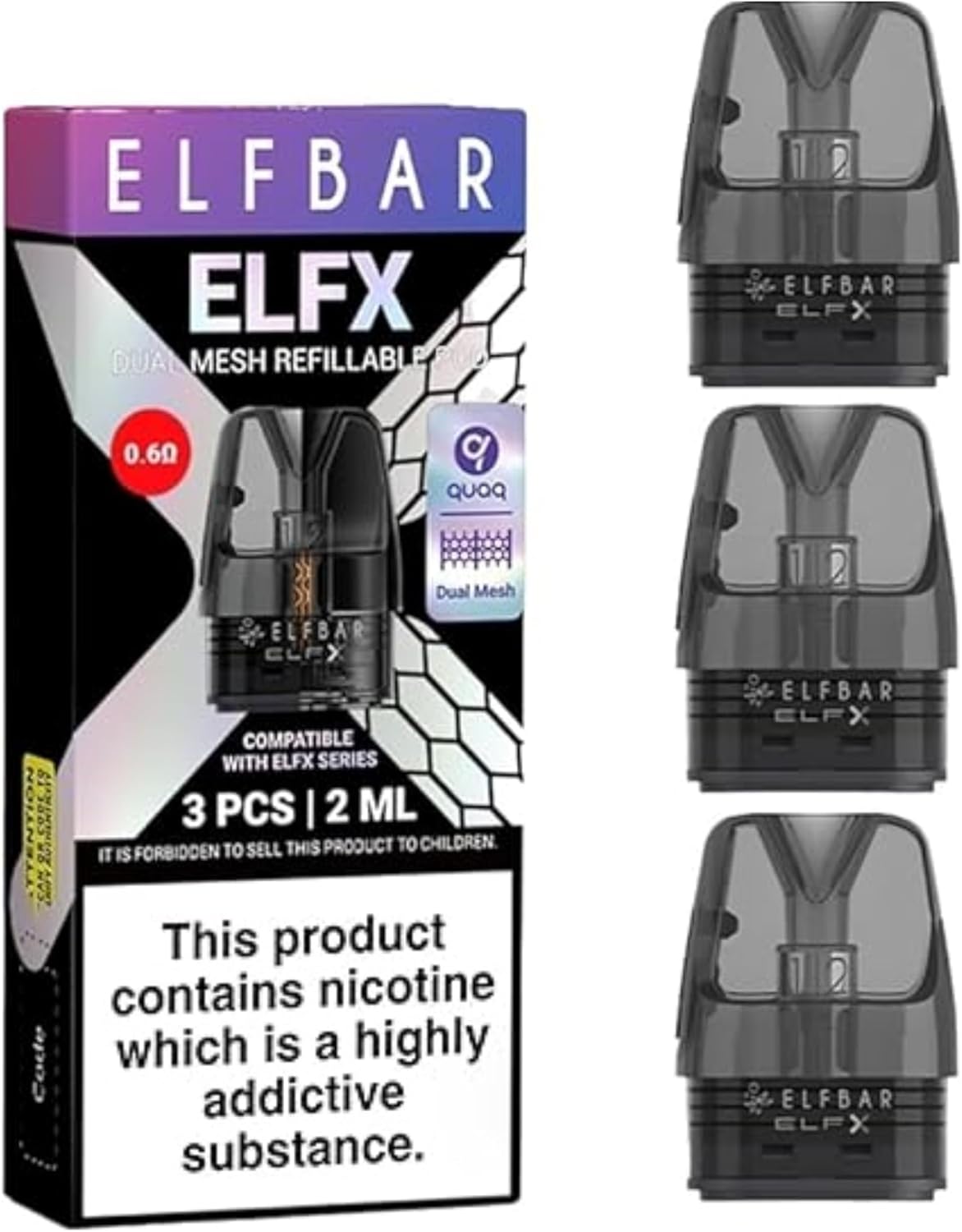 Elf Bar ELFX Replacement Refillable Pods - 3PK