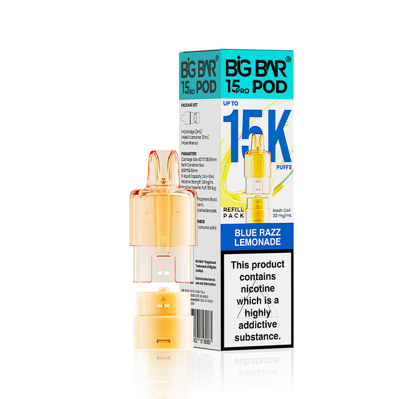 Blue Razz Lemonade Big Bar 15000 Pro Prefilled Replacement Pods