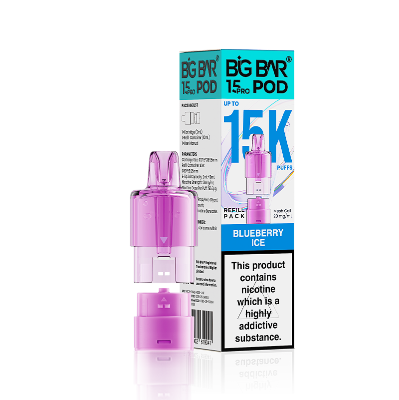 Blueberry Ice Big Bar 15000 Pro Prefilled Replacement Pods