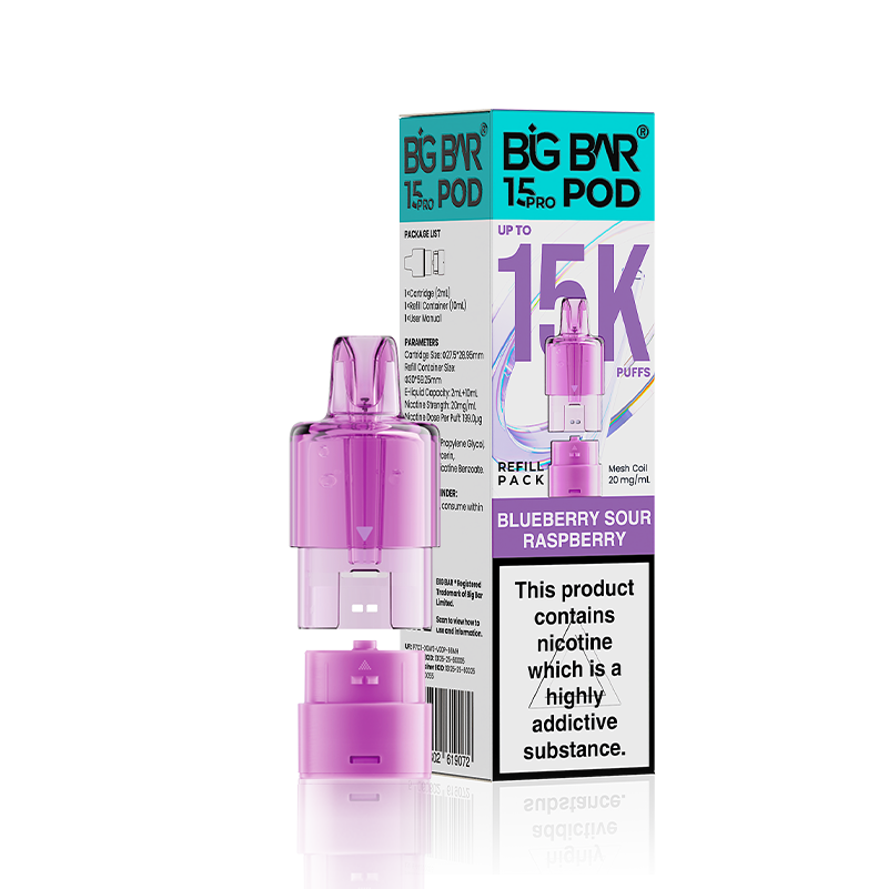 Blueberry Sour Raspberry Big Bar 15000 Pro Prefilled Replacement Pods