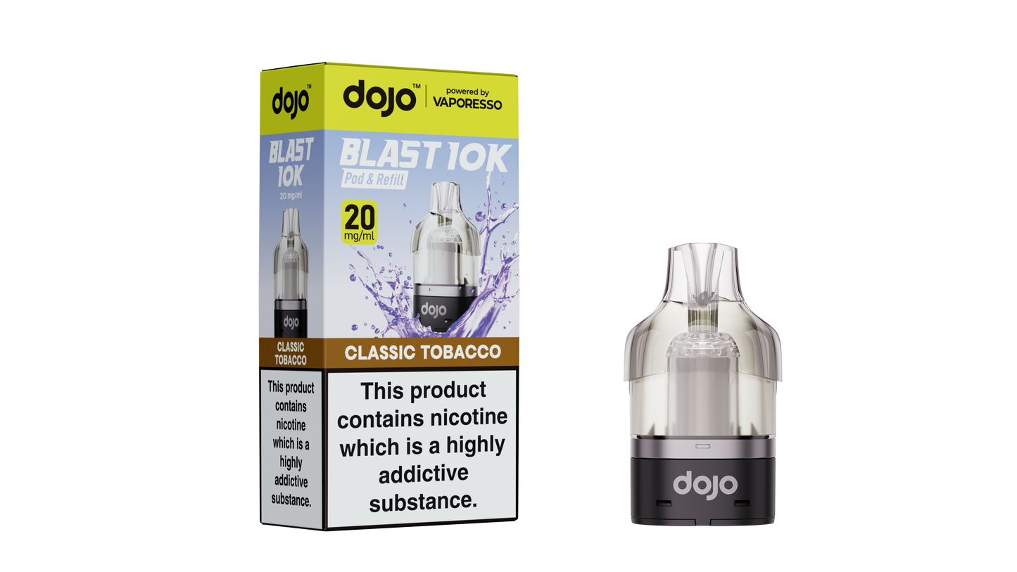 Classic Tobacco - Vaporesso Dojo Blast 10K Prefilled Pod + Refill Container