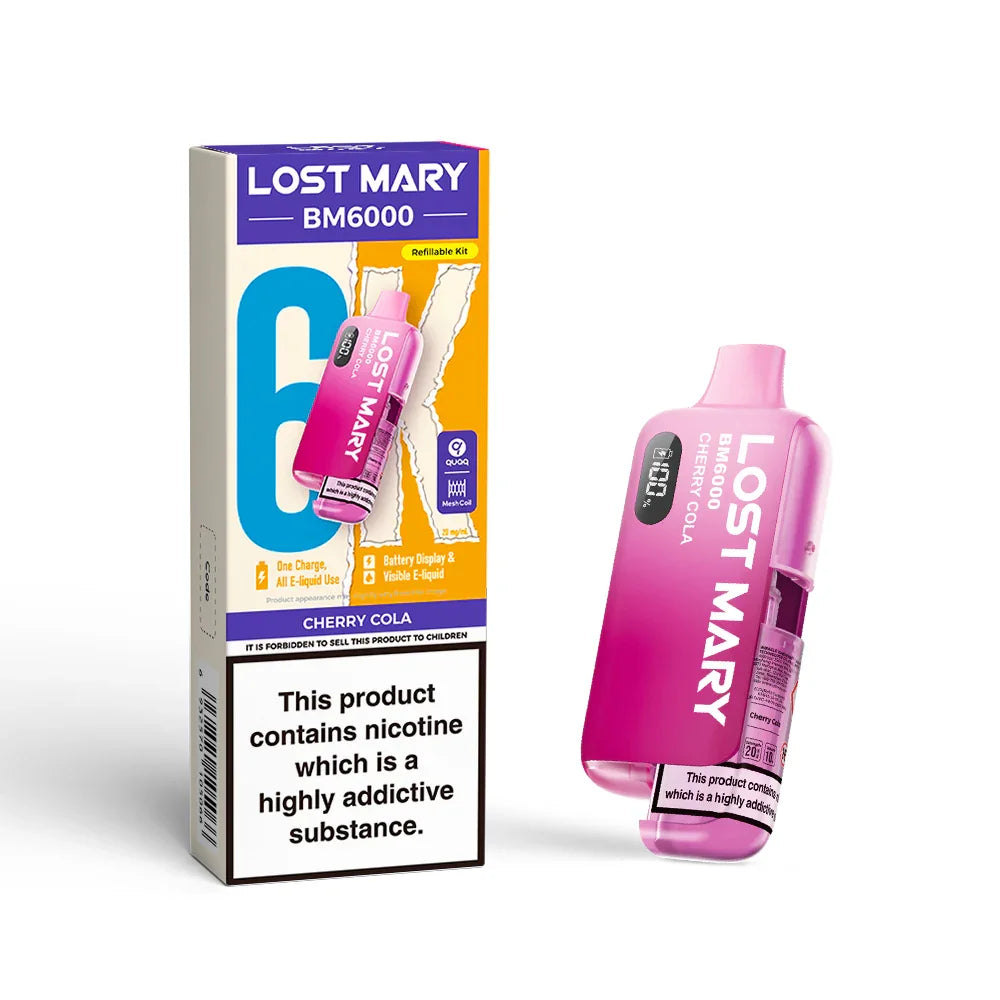 LOST MARY BM6000 v2 CHERRY COLA PRE-FILLED VAPE KIT - 20mg