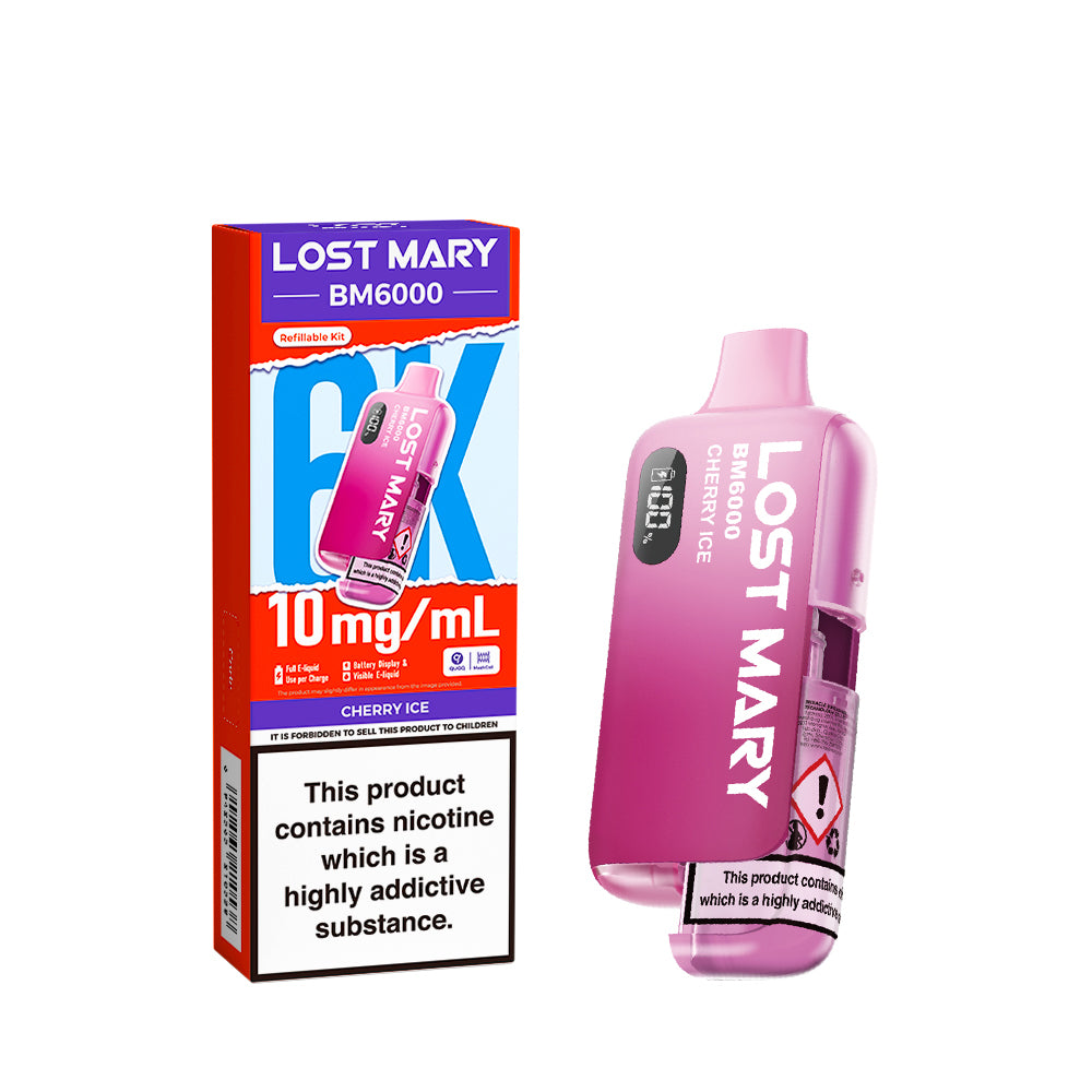 LOST MARY BM6000 v2 CHERRY ICE PRE-FILLED VAPE KIT - 20mg