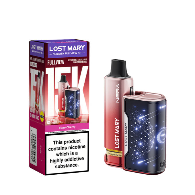 Lost Mary Nera Fullview 15K Prefilled Vape Kit 20mg (2%) - Fizzy Cherry