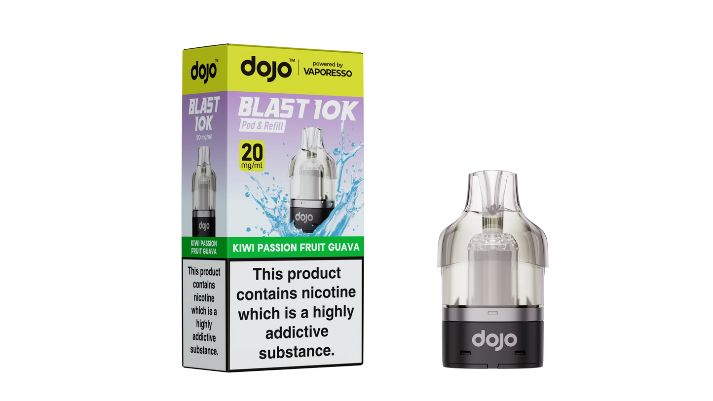 Kiwi Passion Fruit & Guava - Vaporesso Dojo Blast 10K Prefilled Pod + Refill Container