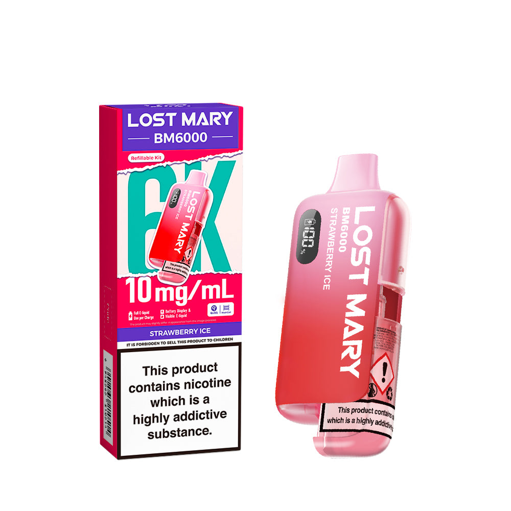 LOST MARY BM6000 v2 STRAWBERRY ICE PRE-FILLED VAPE KIT - 20mg