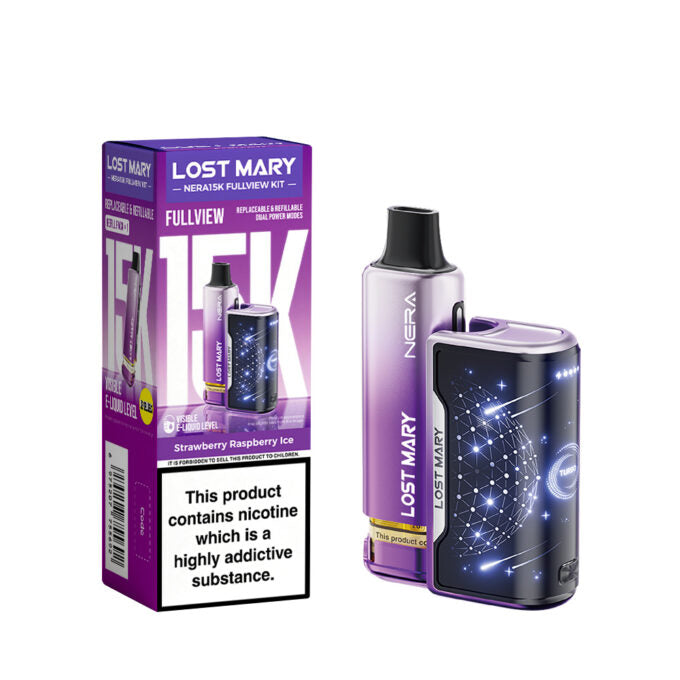 Lost Mary Nera Fullview 15K Prefilled Vape Kit 20mg (2%) - Strawberry Raspberry Ice