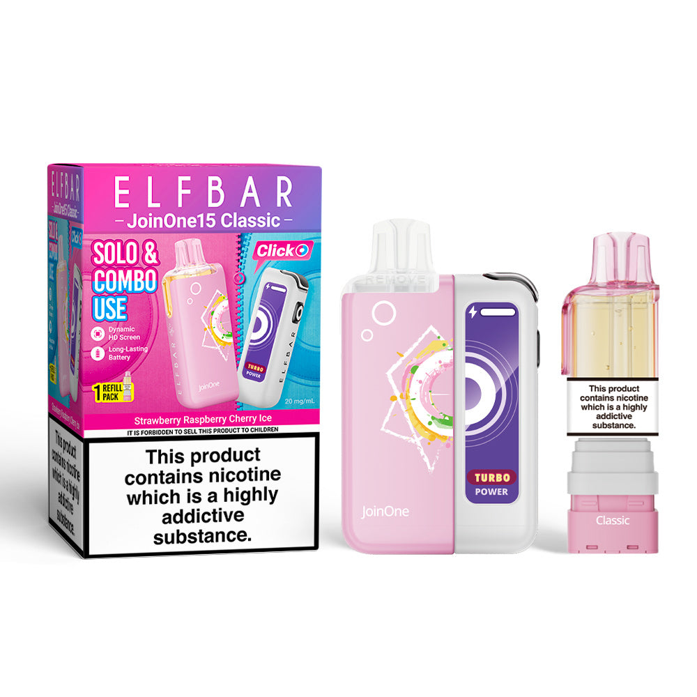 Elfbar Joinone 15 Classic Prefilled Kit - Strawberry Raspberry Cherry Ice