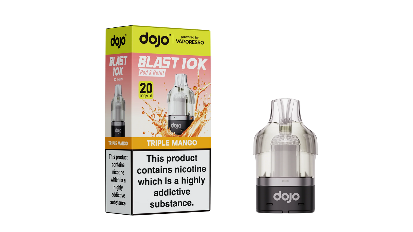 Triple Mango - Vaporesso Dojo Blast 10K Prefilled Pod + Refill Container