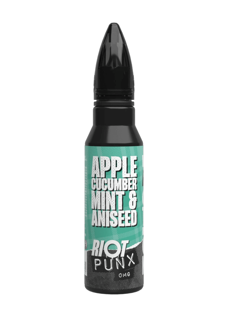 APPLE, CUCUMBER,MINT & ANISSED - PUNX 50ML SHORT FILL E-LIQUID BY RIOT SQUAD - Vapeslough