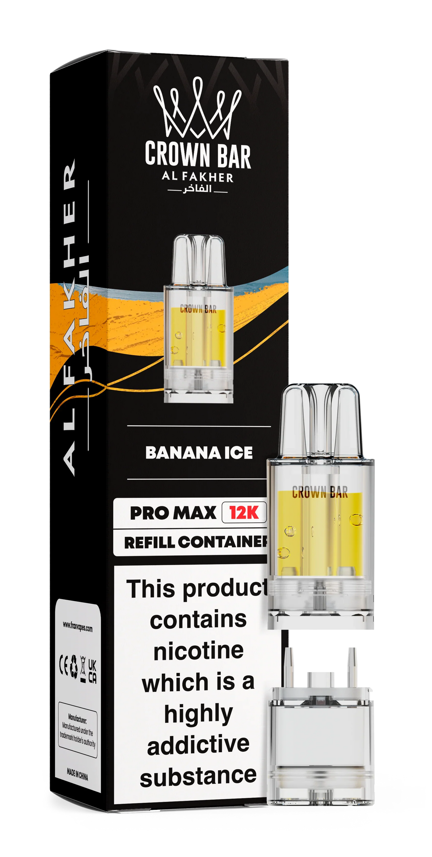 Banana Ice Al Fakher Crown Bar Pro Max 12K Refill Pod - Vapeslough