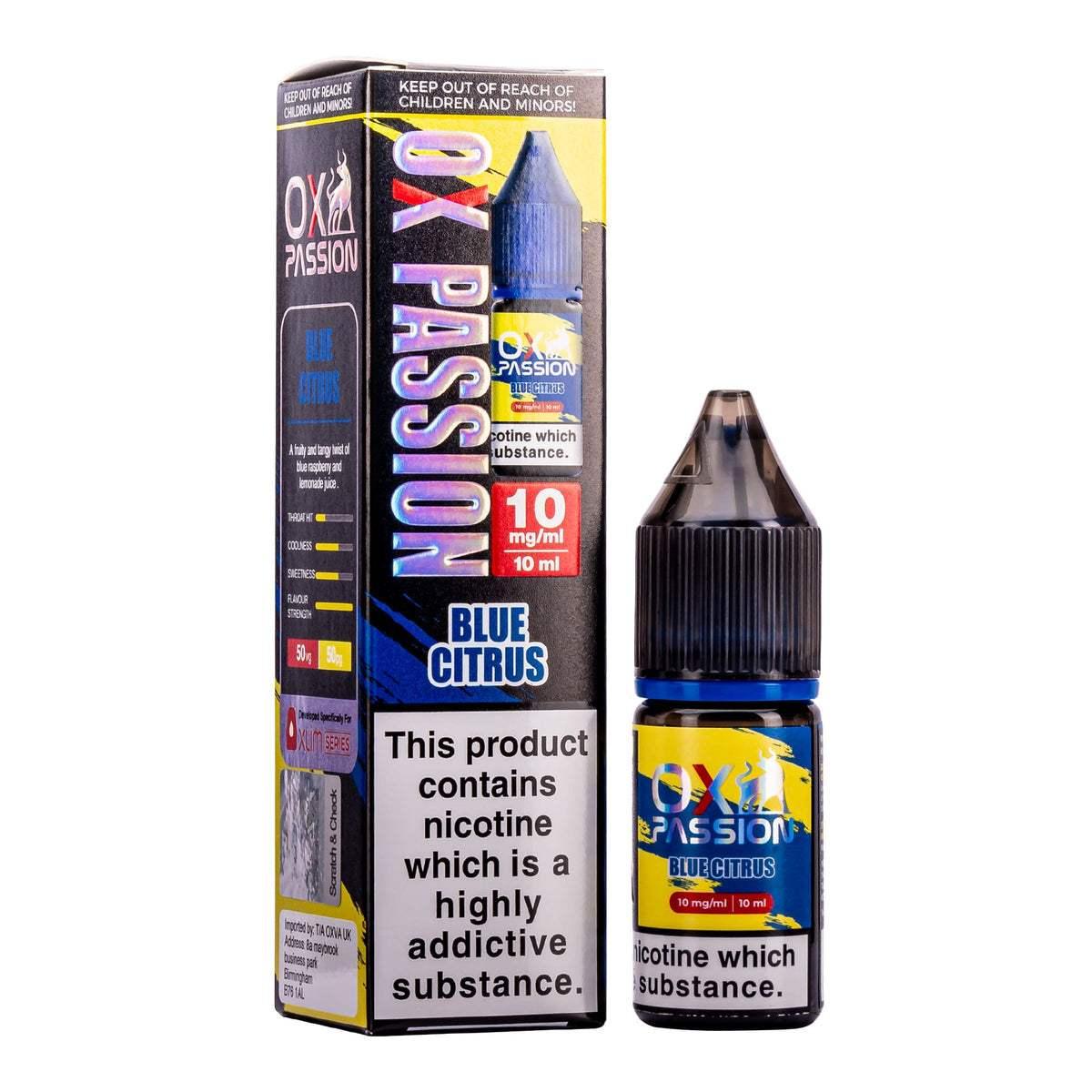 BLUE CITRUS 10ML NIC SALT BY OXVA OX PASSION 10MG(1%) | 20MG(2%) - Vapeslough