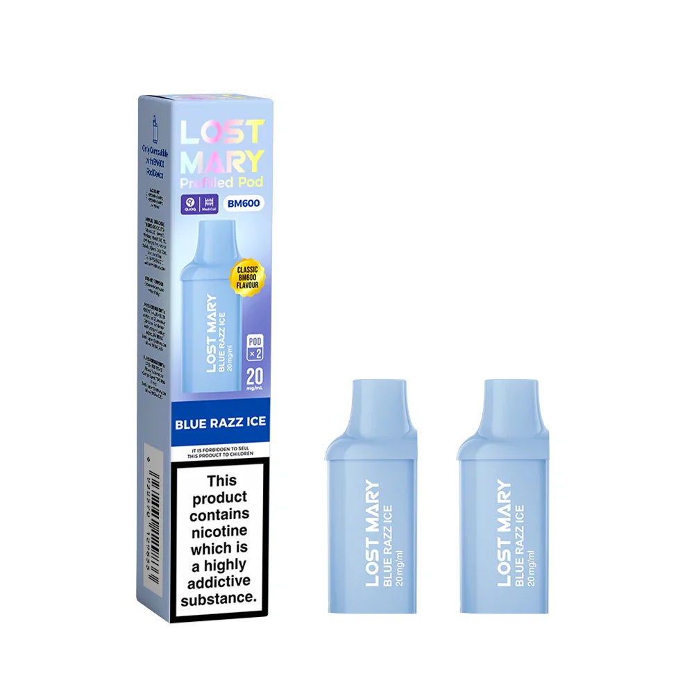 BLUE RAZZ ICE LOST MARY BM600 PODS (PACK OF 2) - Vapeslough