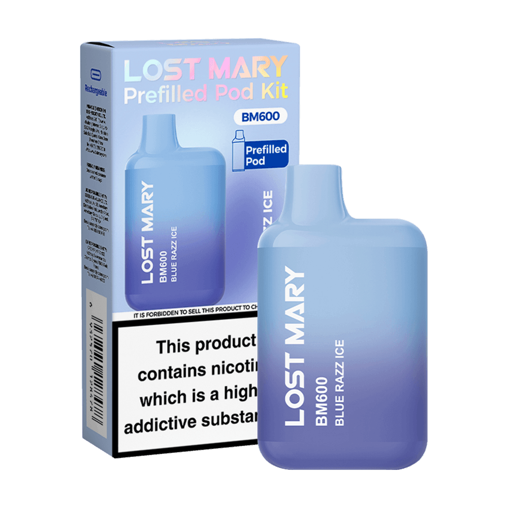 BLUE RAZZ ICE - LOST MARY BM600 PREFILLED POD KIT - Vapeslough