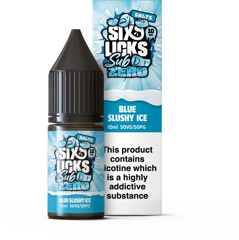BLUE SLUSHY ICE - 10ML NIC SALT E-LIQUID - 10MG|20MG BY SIX LICKS ICE - Vapeslough