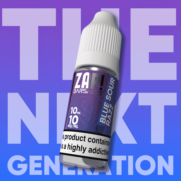 BLUE SOUR RAZZ ZAP! 10ML BAR NIC SALT E-LIQUID BY ZAP! - 10MG - Vapeslough