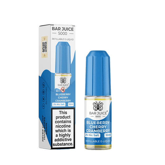 BLUEBERRY CHERRY CRANBERRY 10ML E LIQUID NICOTINE SALT BY BAR JUICE 5000 - Vapeslough