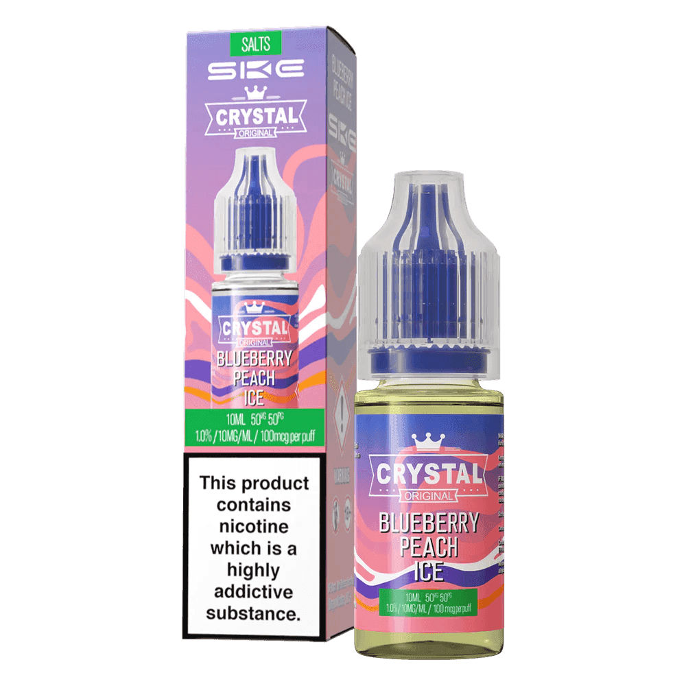 BLUEBERRY PEACH ICE 10ML NIC SALT E-LIQUID BY SKE CRYSTAL ORIGINAL - Vapeslough