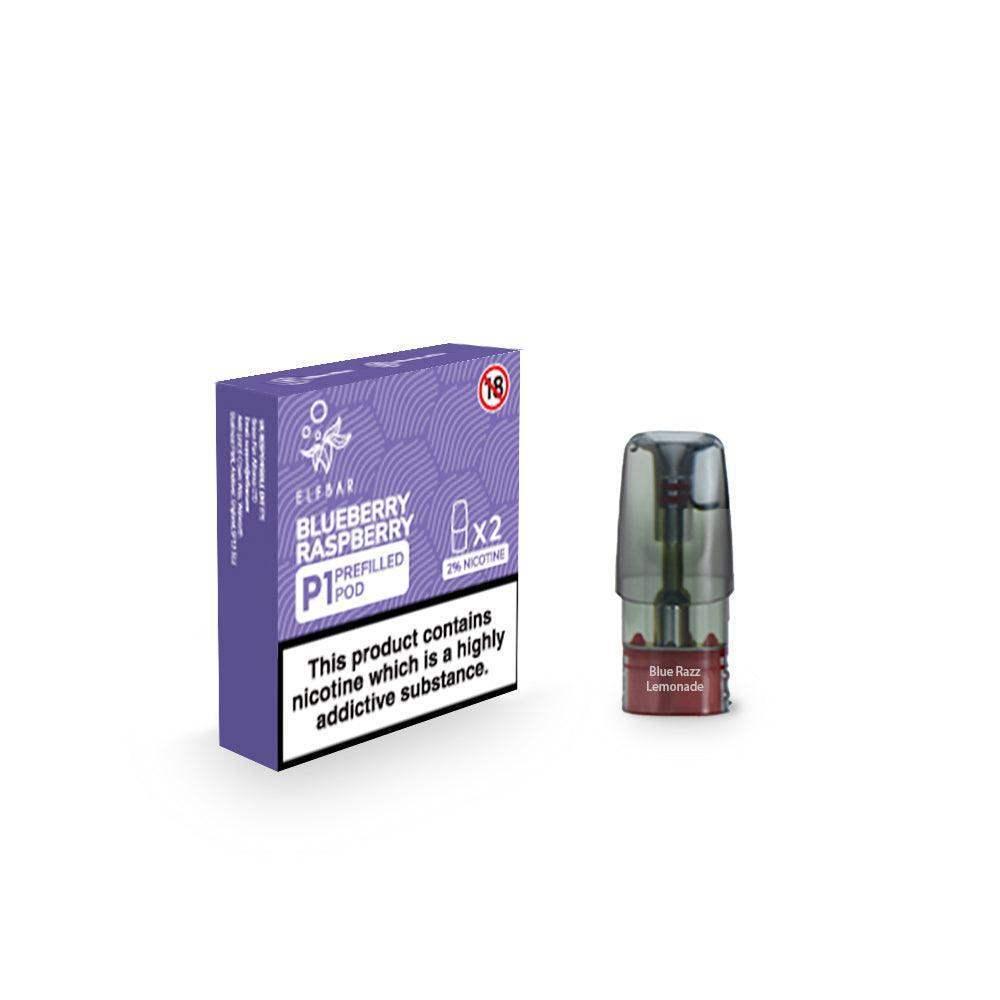 BLUEBERRY RASPBERRY ELF BAR MATE P1 PODS (PACK OF 2) - Vapeslough