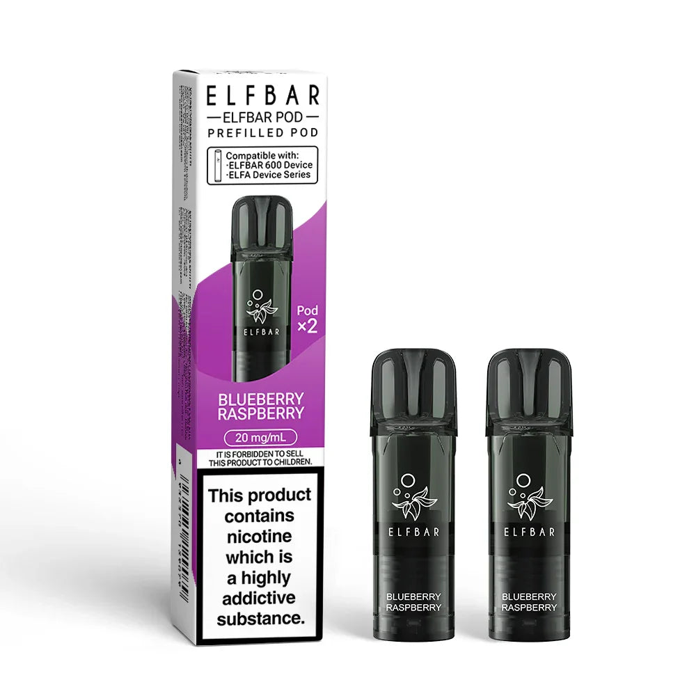 BLUEBERRY RASPBERRY ELFBAR 600 PODS (PACK OF 2) - Vapeslough