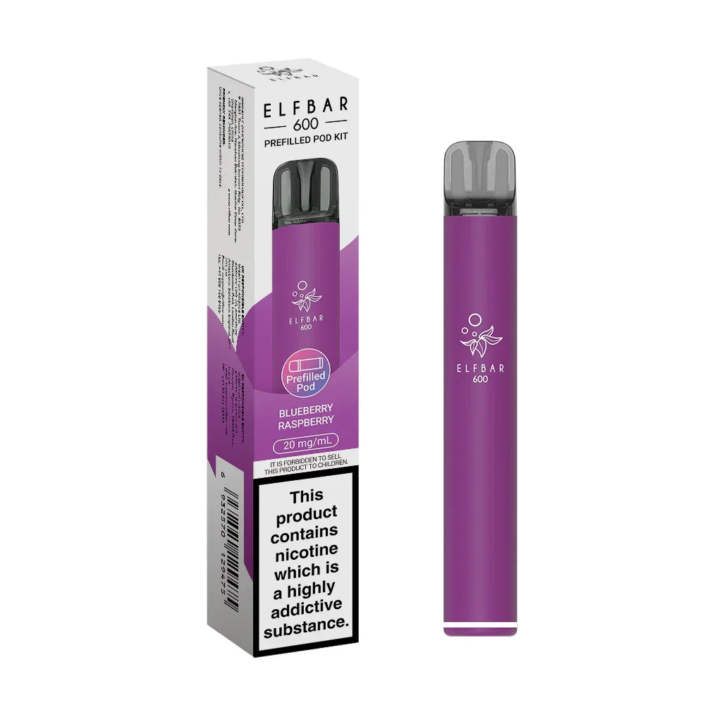 BLUEBERRY RASPBERRY - ELFBAR 600 PREFILLED POD KIT - Vapeslough