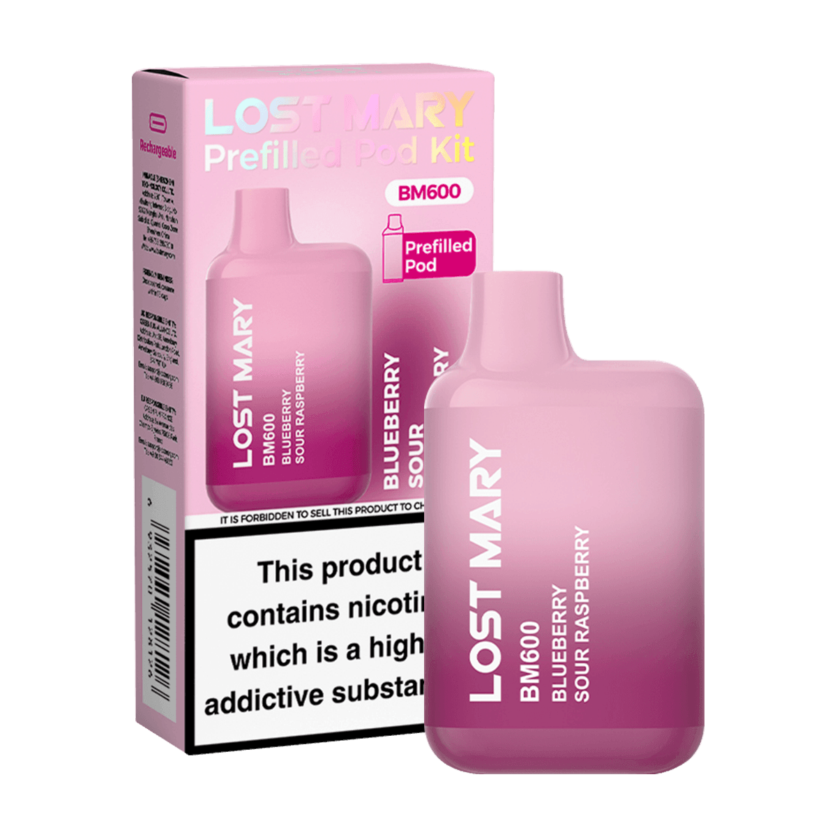 BLUEBERRY SOUR RASPBERRY - LOST MARY BM600 PREFILLED POD KIT - Vapeslough