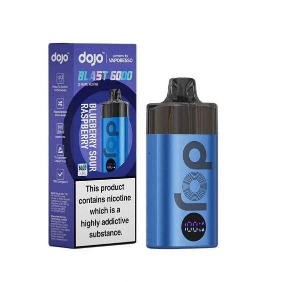 BLUEBERRY SOUR RASPBERRY - VAPORESSO DOJO BLAST 6000 PRE-FILLED VAPE KIT - Vapeslough