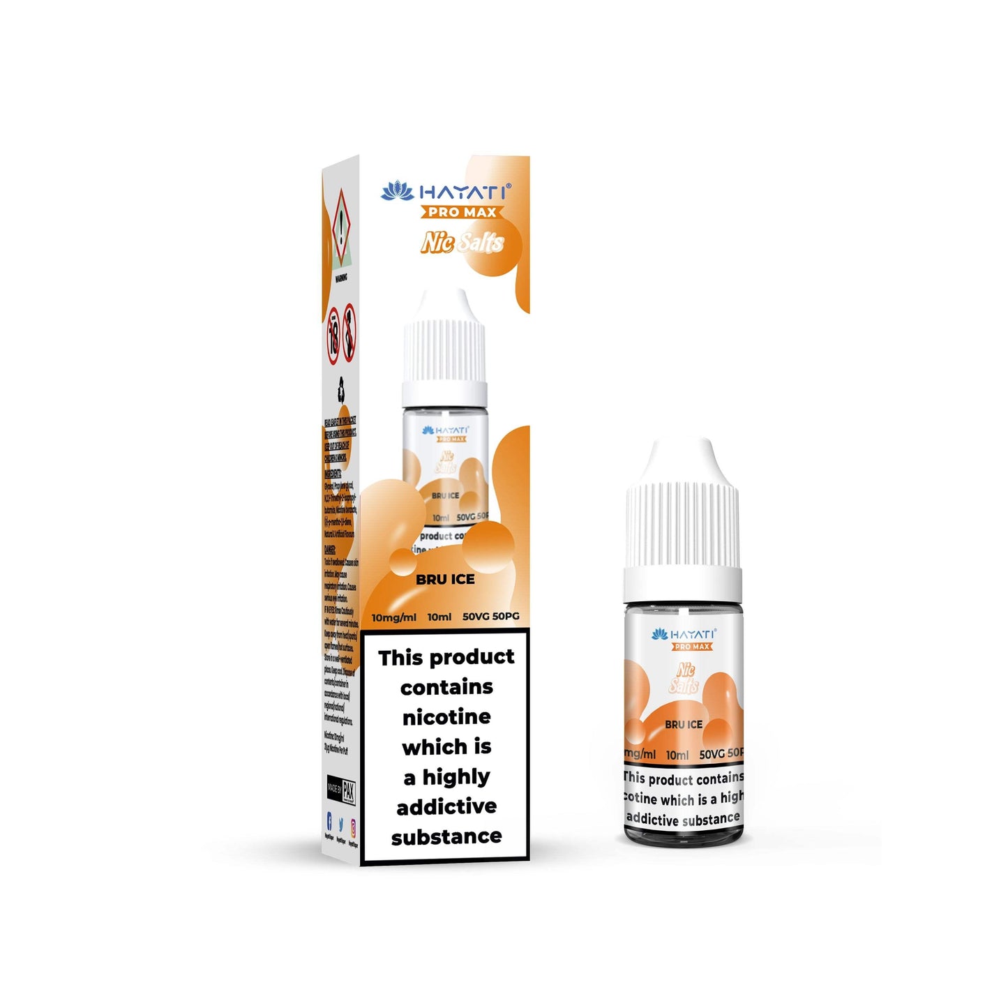 BRU ICE 10ML NIC SALT BY HAYATI PRO MAX 10MG(1%) | 20MG(2%) - Vapeslough