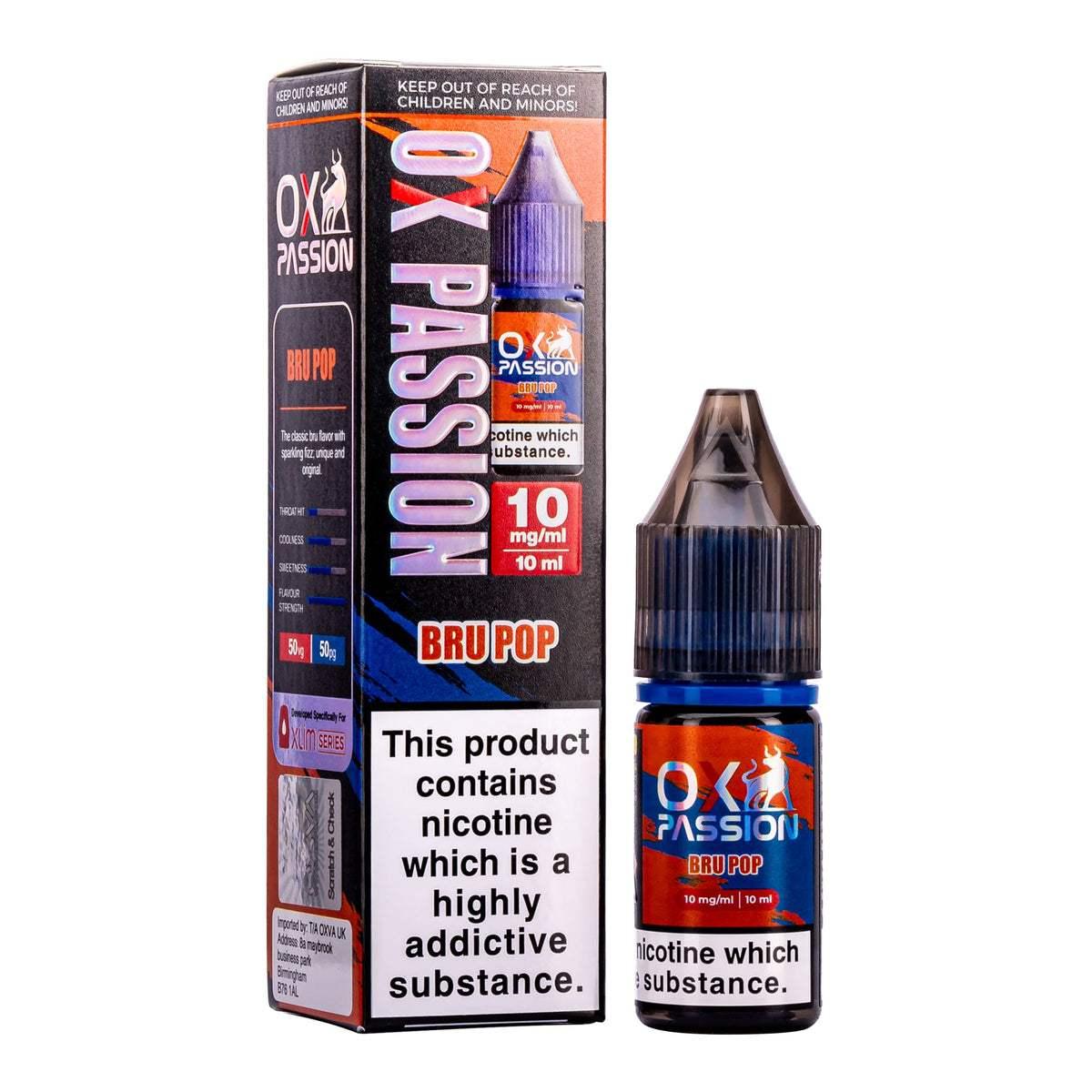 BRU POP 10ML NIC SALT BY OXVA OX PASSION 10MG(1%) | 20MG(2%) - Vapeslough