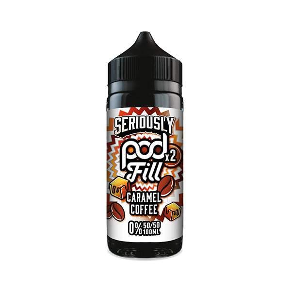 CARAMEL COFFEE - SERIOUSLY POD FILL X2 - 100ML SHORT FILL - 50/50PG/VG E-LIQUID BY DOOZY - Vapeslough