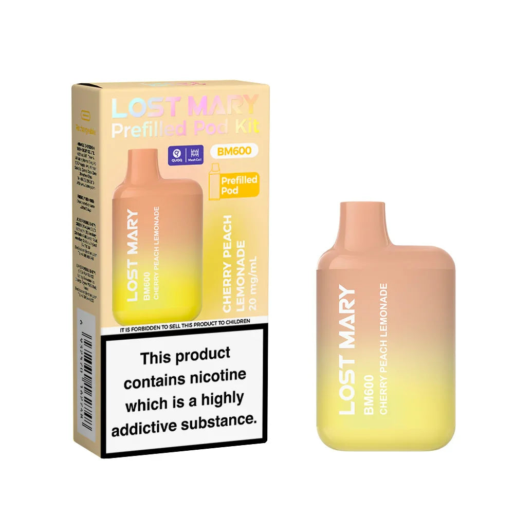 CHERRY PEACH LEMONADE - LOST MARY BM600 PREFILLED POD KIT - Vapeslough