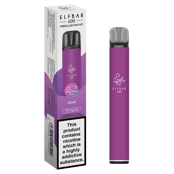 GRAPE - ELFBAR 600 PREFILLED POD KIT - Vapeslough