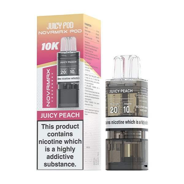 JUICY PEACH - JUICY POD NOVAMAX 10K PRE-FILLED POD - Vapeslough