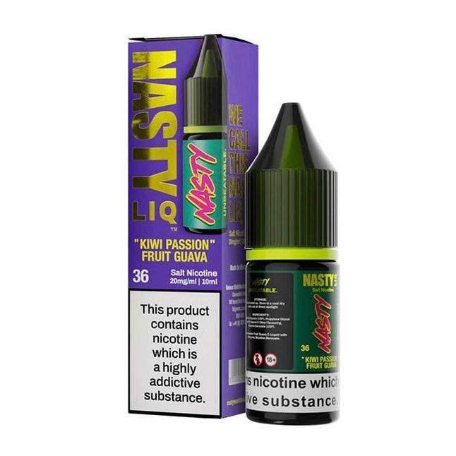 KIWI PASSION FRUIT GUAVA 10ML E LIQUID NICOTINE SALT BY NASTY LIQ - Vapeslough