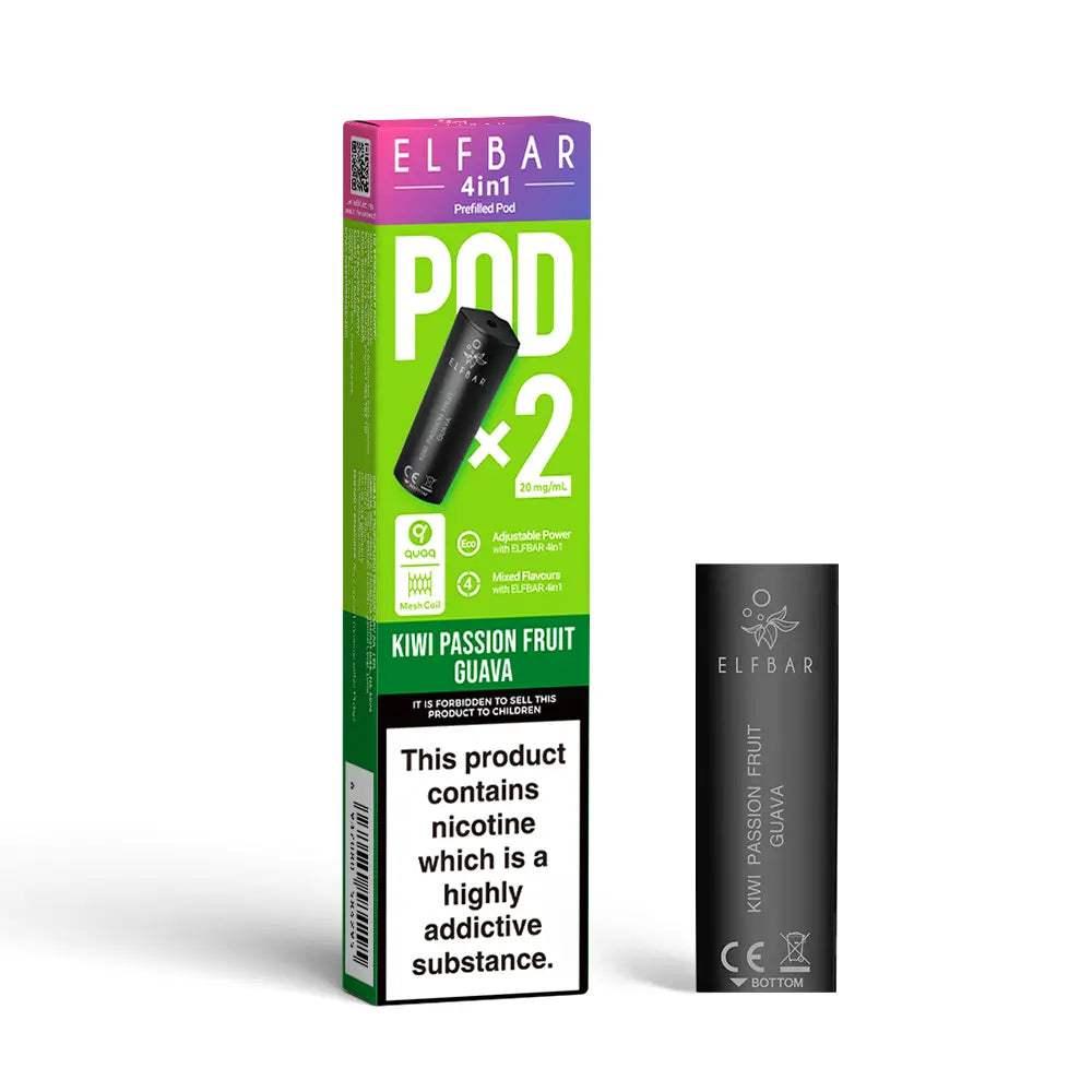 KIWI PASSION FRUIT GUAVA ELF BAR 4IN1 PODS - Vapeslough