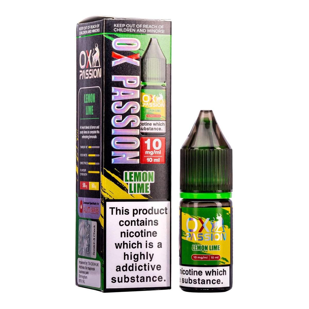 LEMON LIME 10ML NIC SALT BY OXVA OX PASSION 10MG(1%) | 20MG(2%) - Vapeslough