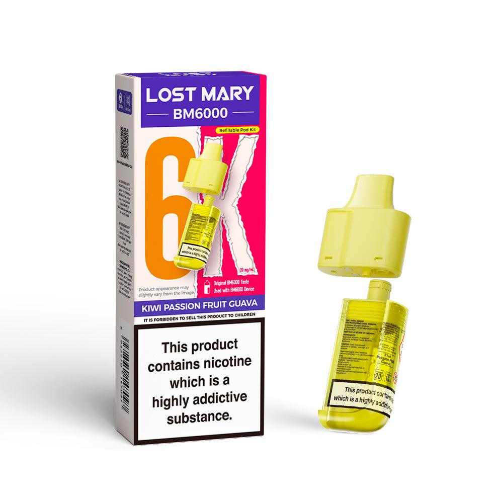 LOST MARY BM6000 v2 KIWI PASSIONFRUIT GUAVA VAPE POD - 20mg - Vapeslough