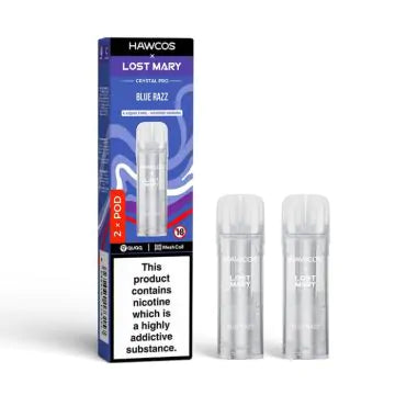 Hawcos x Lost Mary Crystal Pro Prefilled Pods - Blue Razz - 2PK