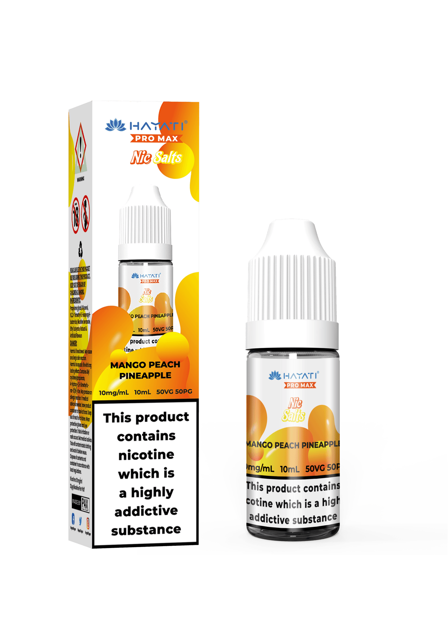 MANGO PEACH PINEAPPLE 10ML NIC SALT BY HAYATI PRO MAX 10MG(1%) | 20MG(2%) - Vapeslough