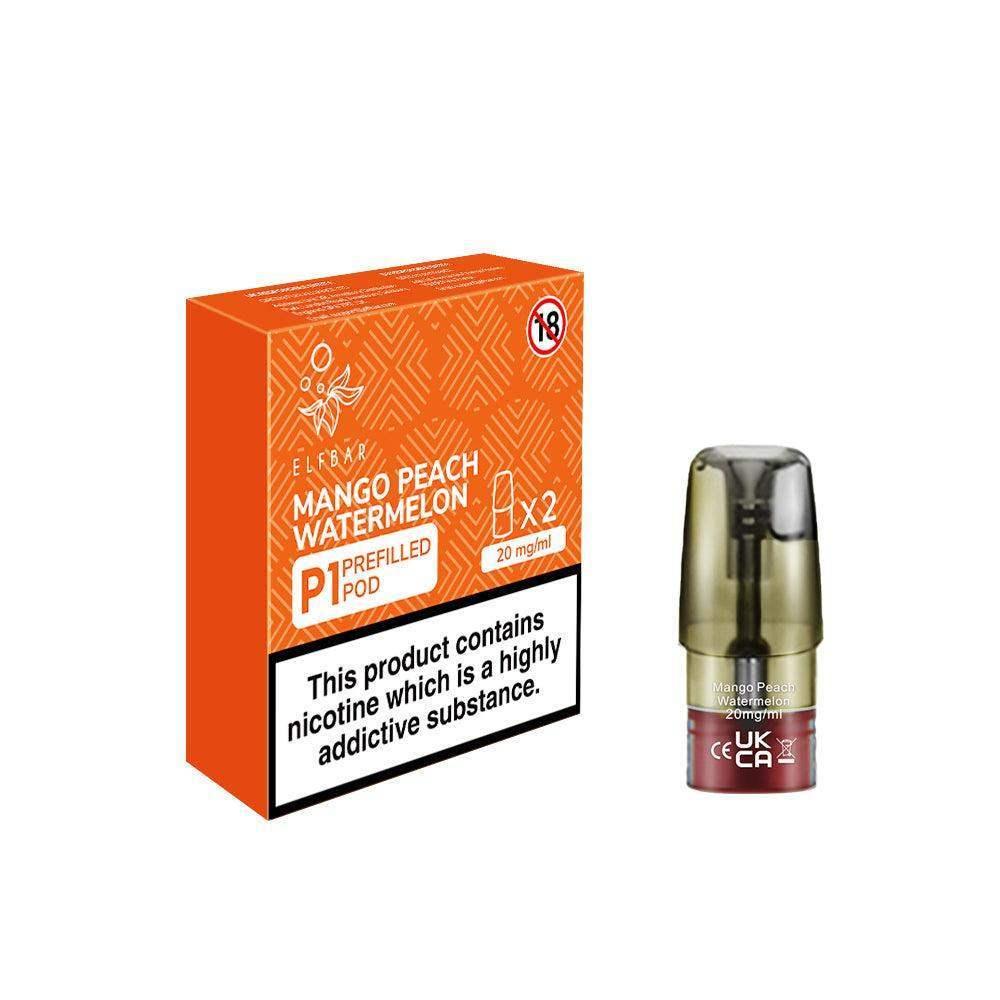 MANGO PEACH WATERMELON ELF BAR MATE P1 PODS (PACK OF 2) - Vapeslough