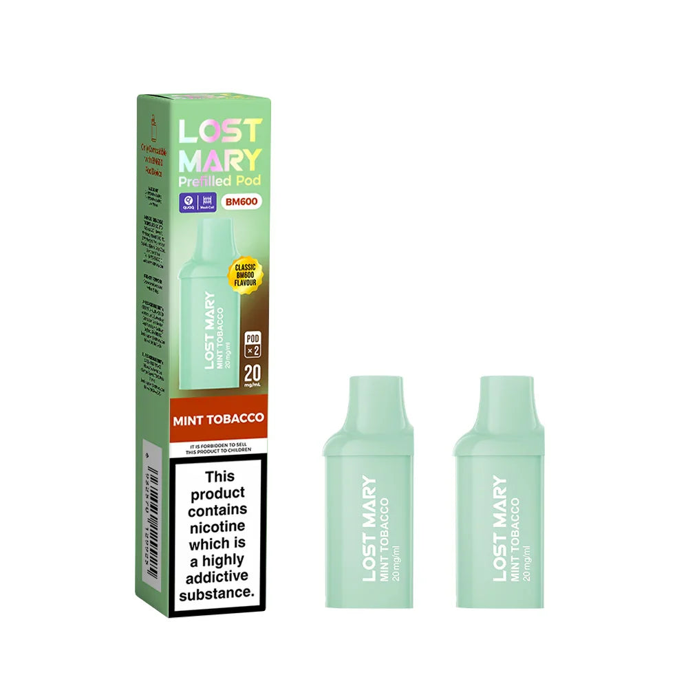 MINT TOBACCO LOST MARY BM600 PODS (PACK OF 2) - Vapeslough