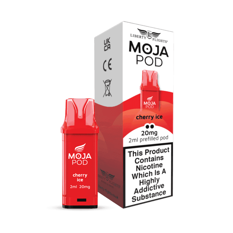 MOJA POD CHERRY ICE PREFILLED POD 20MG(2%) BY LIBERTY FLIGHTS – Vapeslough