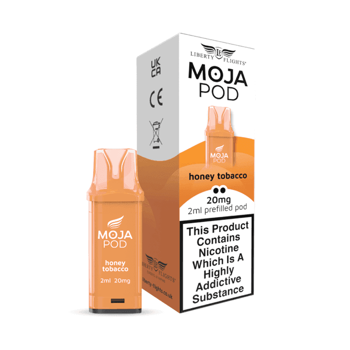 MOJA POD HONEY TOBACCO PREFILLED POD 20MG(2%) BY LIBERTY FLIGHTS - Vapeslough