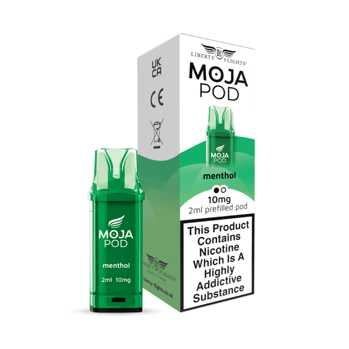 MOJA POD MENTHOL PREFILLED POD 10MG(1%) BY LIBERTY FLIGHTS Vapeslough MOJA POD MENTHOL PREFILLED POD 10MG(1%) BY LIBERTY FLIGHTS Vapeslough