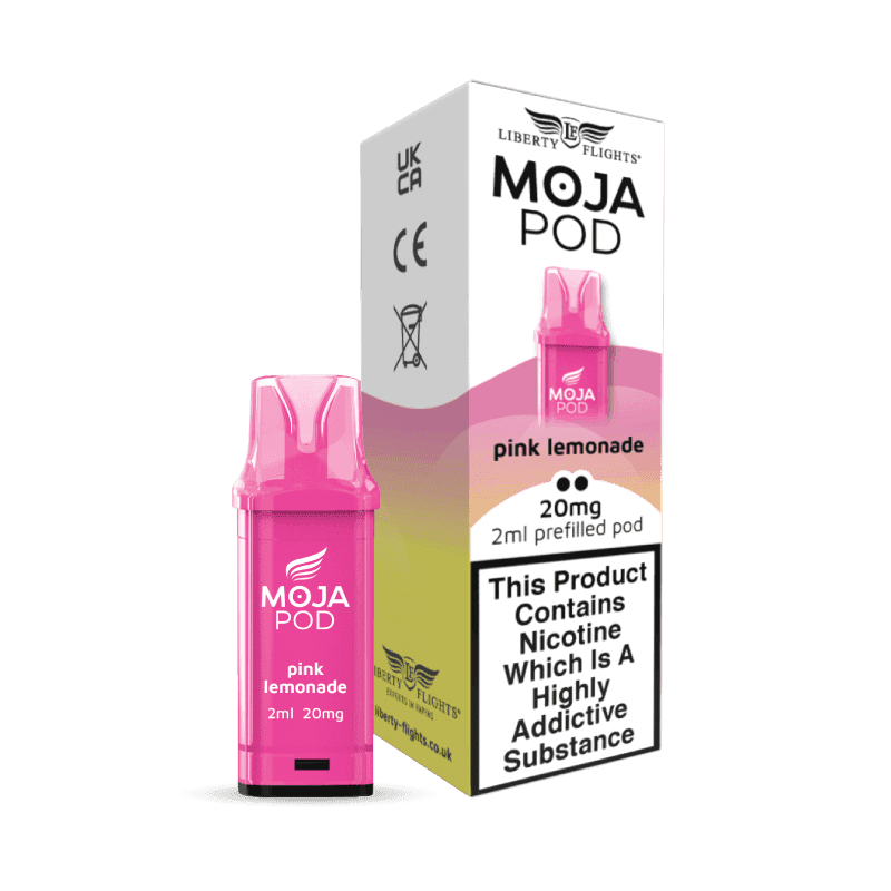 MOJA POD PINK LEMONADE PREFILLED POD 20MG(2%) BY LIBERTY FLIGHTS –  Vapeslough