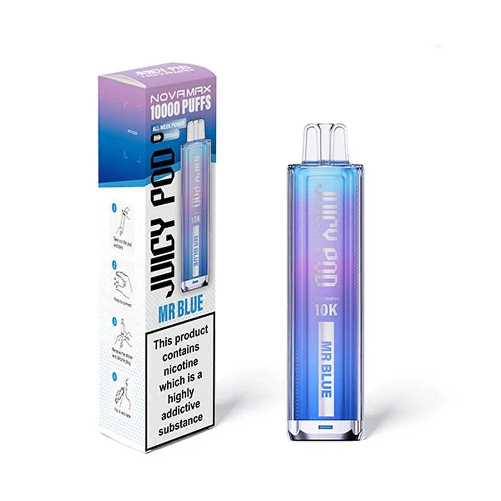 MR BLUE - JUICY POD NOVAMAX 10K PRE-FILLED VAPE KIT - Vapeslough