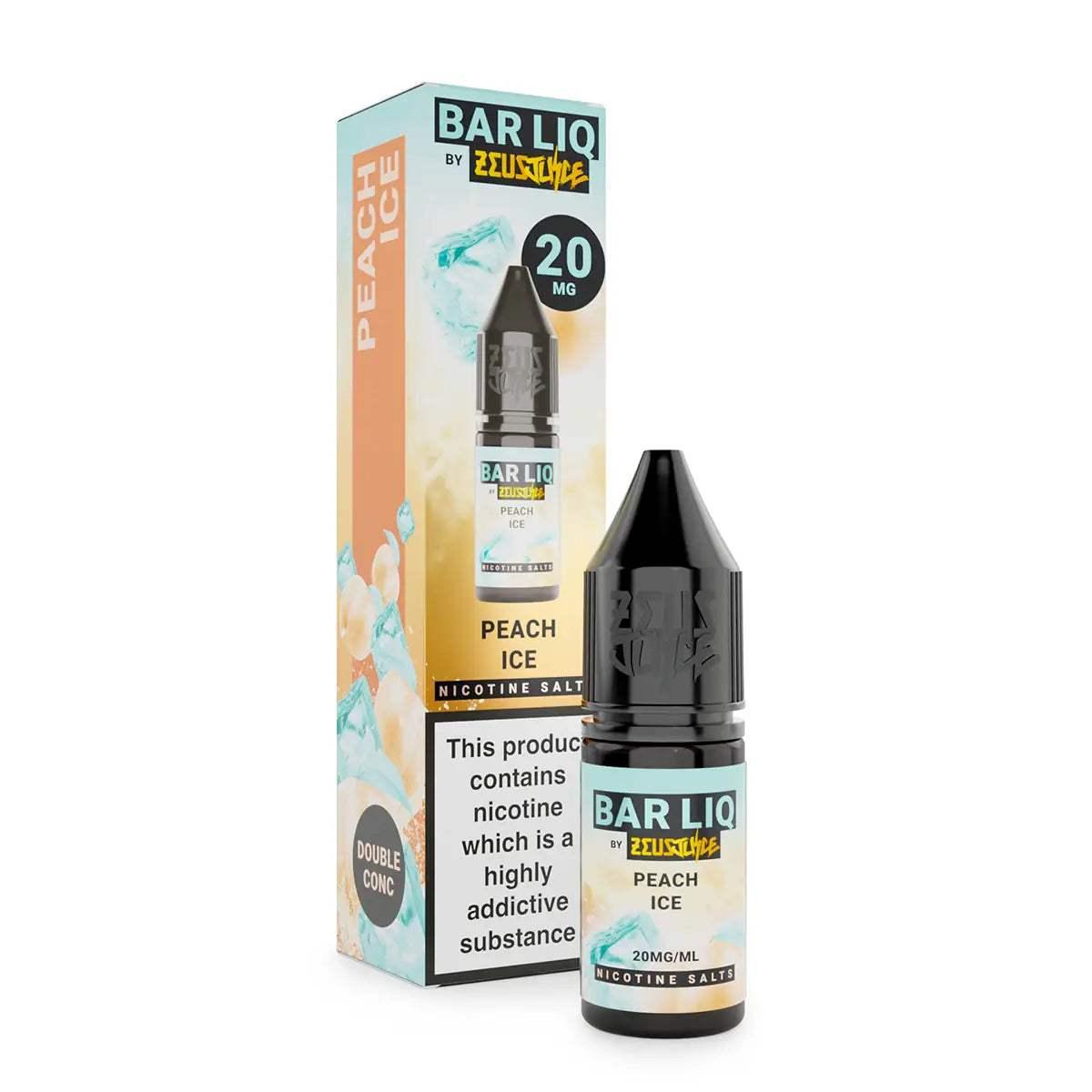 PEACH ICE 10ML E LIQUID NICOTINE SALT BY ZEUS JUICE - Vapeslough