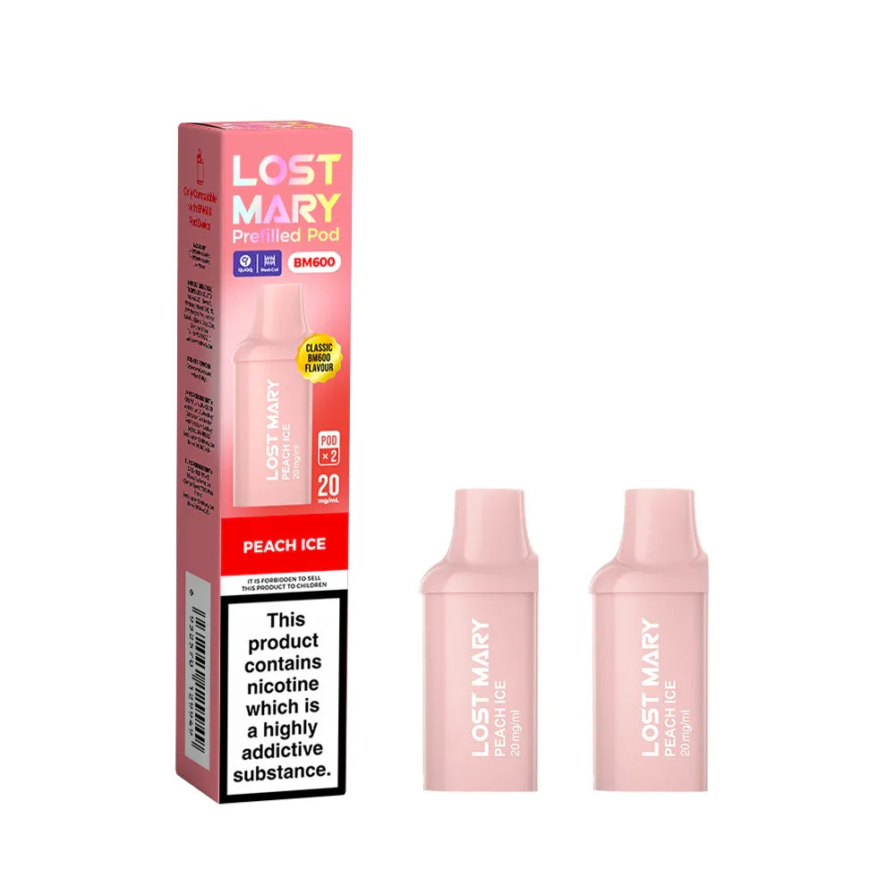 PEACH ICE LOST MARY BM600 PODS (PACK OF 2) - Vapeslough
