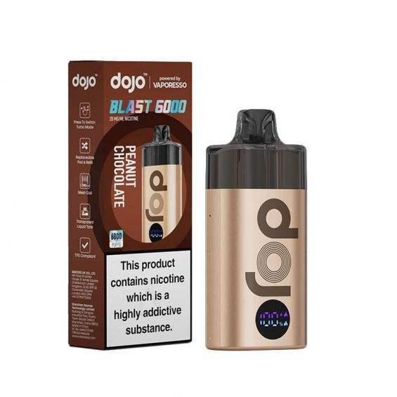 PEANUT CHOCOLATE - VAPORESSO DOJO BLAST 6000 PRE-FILLED VAPE KIT - Vapeslough