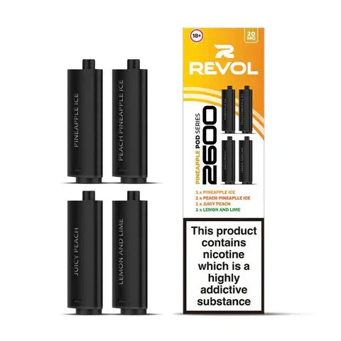 Pineapple Series (Multi Flavour) 2600 Prefilled Pods (4 Pack) BY REVOL - Vapeslough